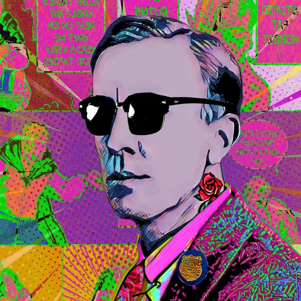 Tolkien 46: Black sunglasses with a violet face