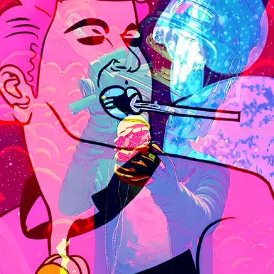 Layered Pink Elvis remix