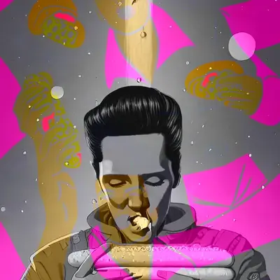 Layered Pink Elvis remix