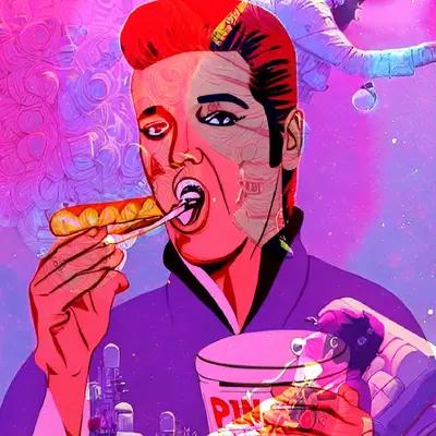 Layered Pink Elvis remix