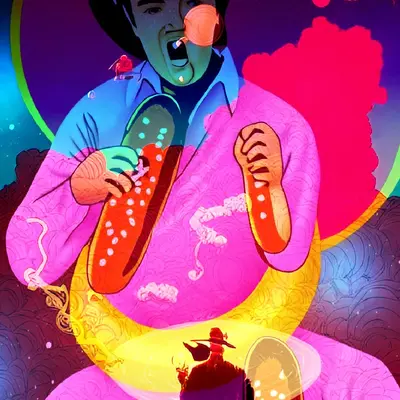 Layered Pink Elvis remix