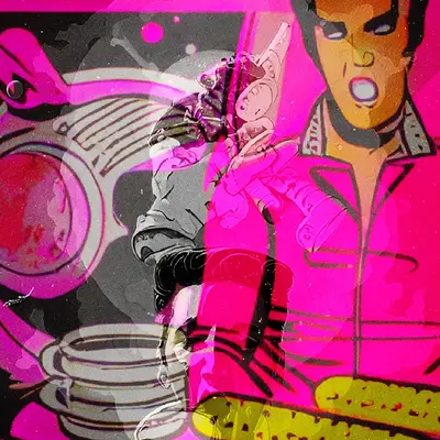 Layered Pink Elvis remix