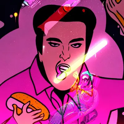 Layered Pink Elvis remix