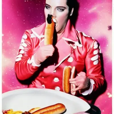 Pink Elvis, surreal pop-art composition