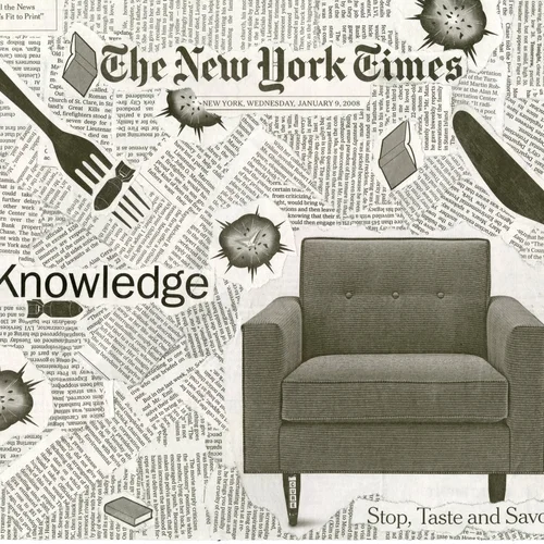 Newspaper collage, January 9th, 2008