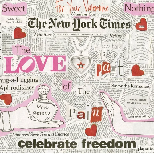 Newspaper collage, February 14th, 2008