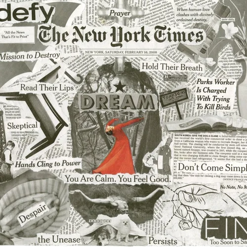 Newspaper collage, February 16th, 2008