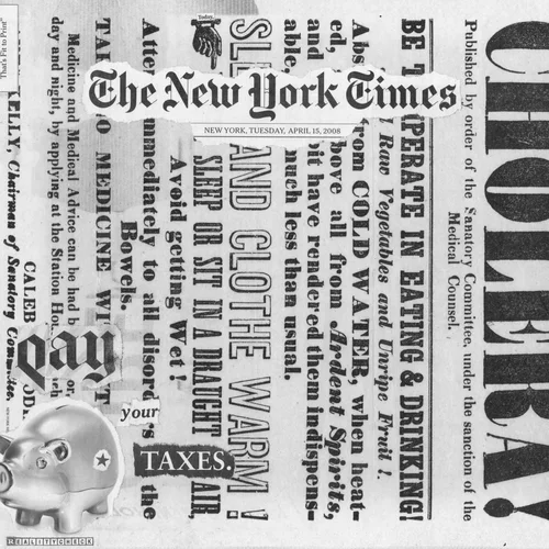 Newspaper collage, April 15th, 2008
